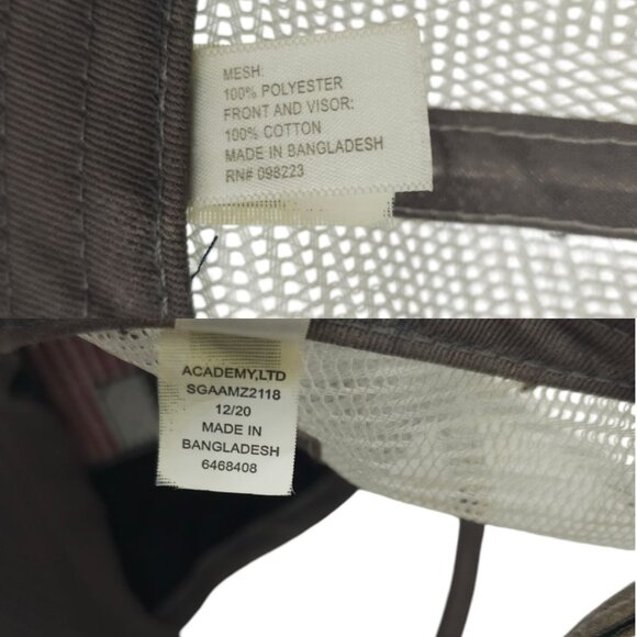 American Flag Patch Strapback Cap Curved Brim Mesh Trucker Baseball Hat Gray - Picture 8 of 14